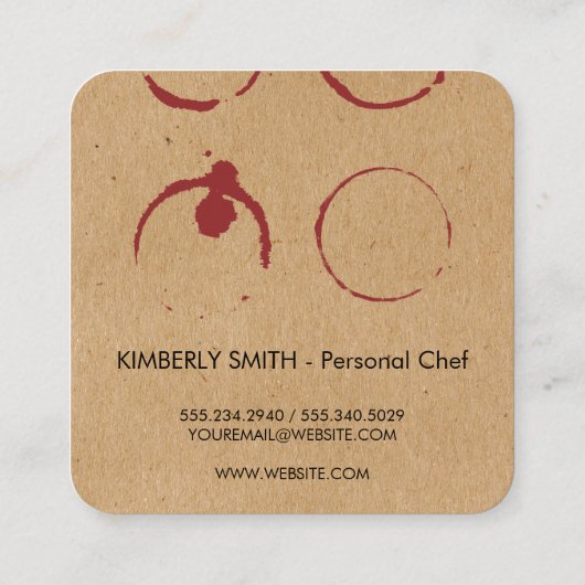 ワイン専門店のワインの汚れ スクエア名刺 (裏面)