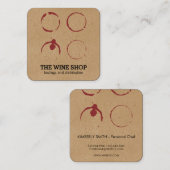 ワイン専門店のワインの汚れ スクエア名刺 (正面/裏面)