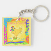 ワイン小さなシックなパワーイエロー キーホルダー (裏面)