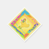 ワイン小さなシックなパワーカスタムイエロー スタンダードカクテルナプキン (角)