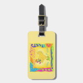 ワイン小さなシックなパワー白っぽい黄色 ラゲッジタグ (正面縦)