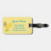 ワイン小さなシックなパワー白っぽい黄色 ラゲッジタグ (裏面横)