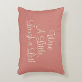 ワイン少し笑いたくさん引用文サンゴ アクセントクッション (正面(垂直))