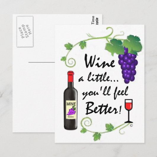 ワイン少し… ポストカード (正面/裏面)