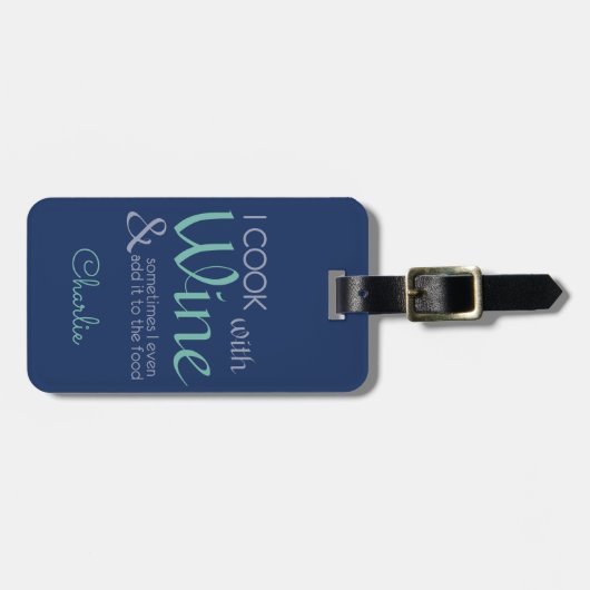 ワイン引用文カスタム文字の荷物タグ ラゲッジタグ (正面横)