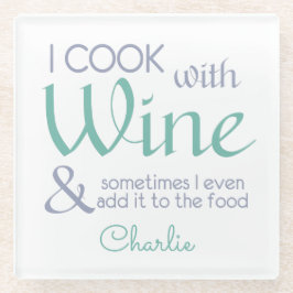 ワイン引用文名前をカスタムするガラスコースター ガラスコースター