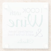 ワイン引用文名前をカスタムするガラスコースター ガラスコースター (裏面)