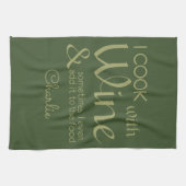 ワイン引用文名前をカスタムするキッチンタオル キッチンタオル (横)