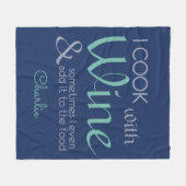 ワイン引用文名前をカスタムするフリースブランケット フリースブランケット (正面(横))