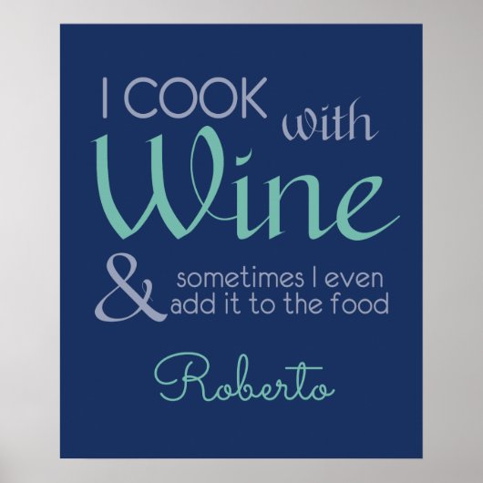 ワイン引用文名前をカスタムするポスター ポスター (正面)