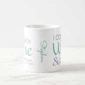 ワイン引用文名前をカスタムするマグ コーヒーマグカップ (中央)