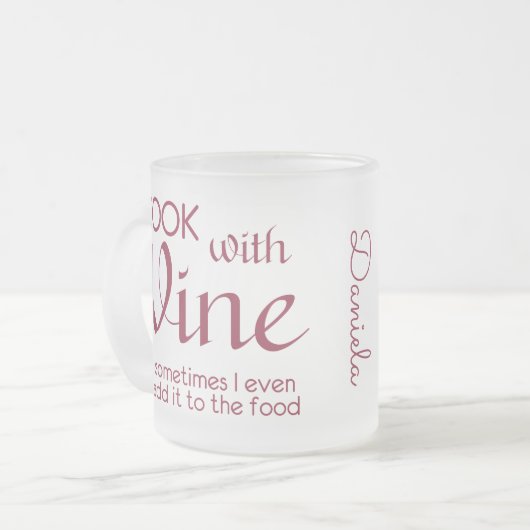 ワイン引用文名前をカスタムするマグ フロストグラスマグカップ (正面左)