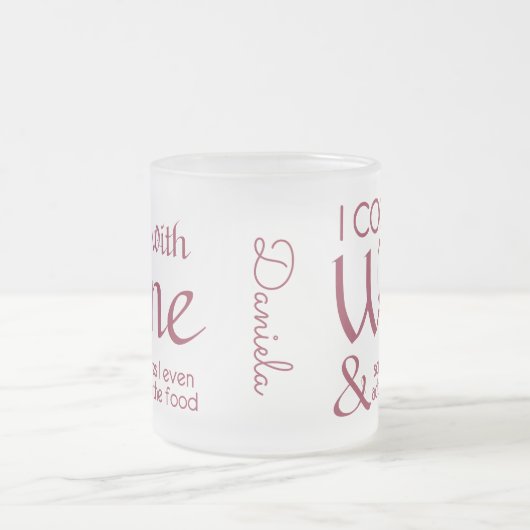 ワイン引用文名前をカスタムするマグ フロストグラスマグカップ (中央)