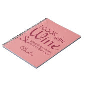 ワイン引用文名前をカスタムする手帳 ノートブック (左側)