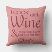 ワイン引用文名前をカスタムする装飾用クッション クッション (裏面)