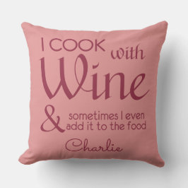 ワイン引用文名前をカスタムする装飾用クッション クッション