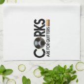 ワイン引用文「コルクは震える」 キッチンタオル (折り畳み)