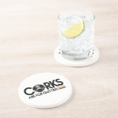 ワイン引用文"Corks for Quiters"砂岩コースター コースター (側面)