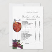 ワイン彼は彼女はブライダルシャワーゲームカードと言った 案内状 (正面)