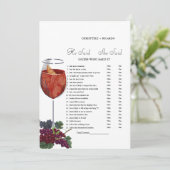 ワイン彼は彼女はブライダルシャワーゲームカードと言った 案内状 (スタンド正面)