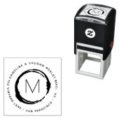 ワイン恋人とモノグラムガラスサークルステイン セルフインキングスタンプ (インサイチュ)