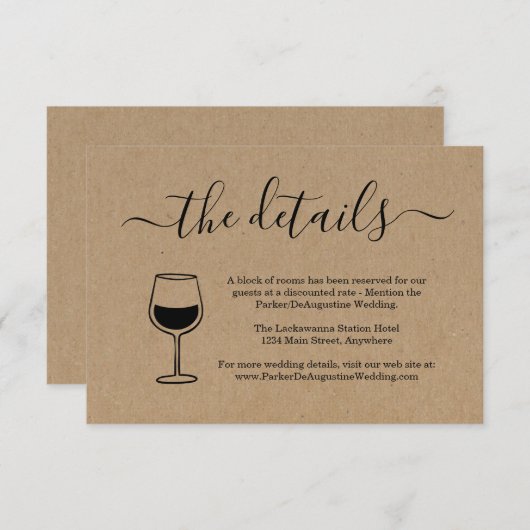 ワイン情報詳細同封カード エンクロージャーカード (正面/裏面)