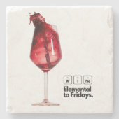 ワイン愛好家のための完璧な家の装飾のエレガント贈り物 ストーンコースター (正面)