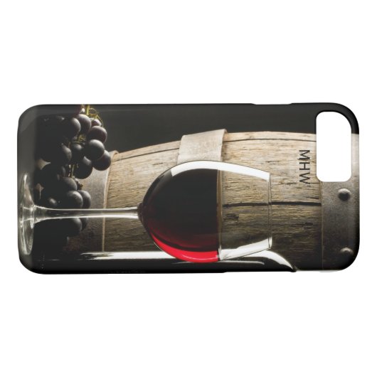 ワイン愛好家のカスタムなモノグラムの電話箱 Case-Mate iPhoneケース (裏面(横))
