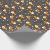 ワイン愛好家のコーギーの"小型パターン"包装紙 ラッピングペーパー (角)