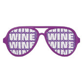 ワイン愛好家のパーティーの色合い。紫のおもしろいサングラス アビエーターサングラス (正面)