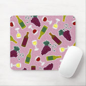 ワイン愛好家のプリントの紫色 マウスパッド (マウス)