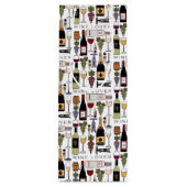 ワイン愛好家のボトル、グラス&アクセサリーパターン ワインギフトバッグ (裏面)