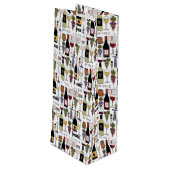 ワイン愛好家のボトル、グラス&アクセサリーパターン ワインギフトバッグ (裏面アングル)