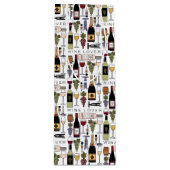 ワイン愛好家のボトル、グラス&アクセサリーパターン ワインギフトバッグ (正面)