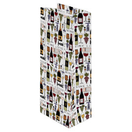 ワイン愛好家のボトル、グラス&アクセサリーパターン ワインギフトバッグ