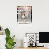 ワイン愛好家の人生のお祝い写真葬儀 ポスター (ホームオフィス)