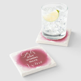 ワイン愛好家の名言 おしゃれなバーガンディ ストーンコースター