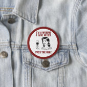 ワイン愛好家の女性ボタン 缶バッジ (インサイチュ)