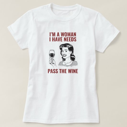 ワイン愛好家の女性用Tシャツ Tシャツ (デザイン正面)