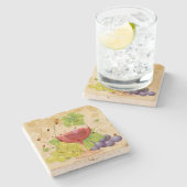 ワイン愛好家の石造りのコースター ストーンコースター (横)