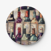 ワイン愛好家の紙皿 ペーパープレート (正面)