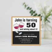 ワイン愛好家の50歳の誕生日パーティー 招待状 (スタンド正面)