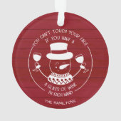 ワイン愛好家ギフトおもしろい2020コービッドクリスマスレッド オーナメント (裏面)