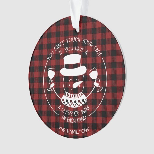 ワイン愛好家ギフトおもしろい2020コービッドクリスマス オーナメント (正面)