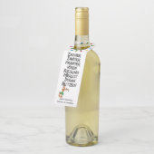 ワイン愛好家トナカイの名前クリスマスおもしろい ボトルネックタグ (アングル)