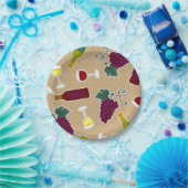 ワイン愛好家パターン ペーパープレート (パーティー)