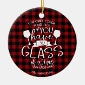 ワイン愛好家2020コビデおもしろいパンデミック・クリスマス セラミックオーナメント (正面)