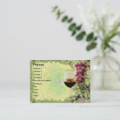 ワイン愛好家。か。 ワインの作成の芸術のマスター。か。 名刺 (スタンド正面)