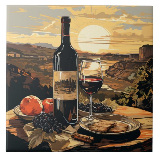 ワイン愛好家 タイル (正面)