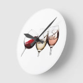「ワイン愛好家」時計 ラウンド壁時計 (傾斜)